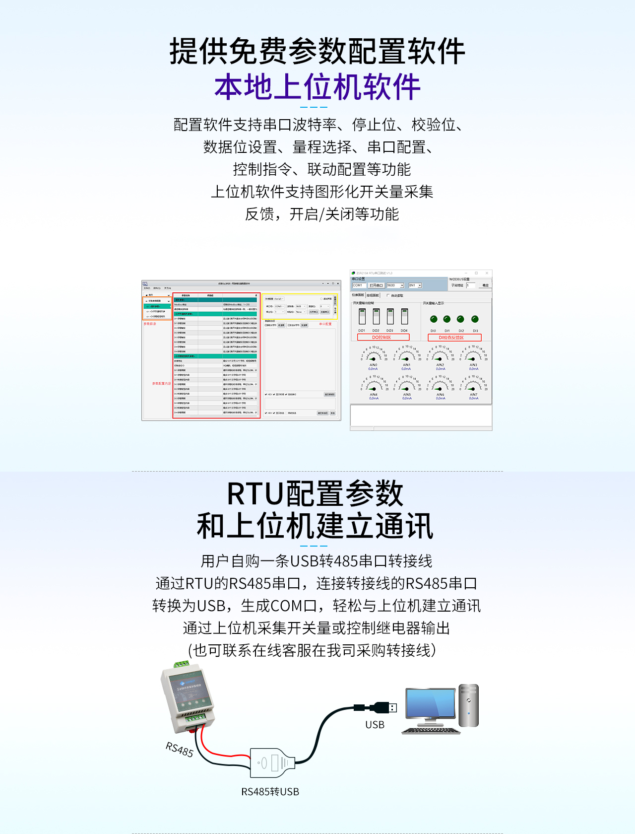 RTU配置参数和上位机建立通讯